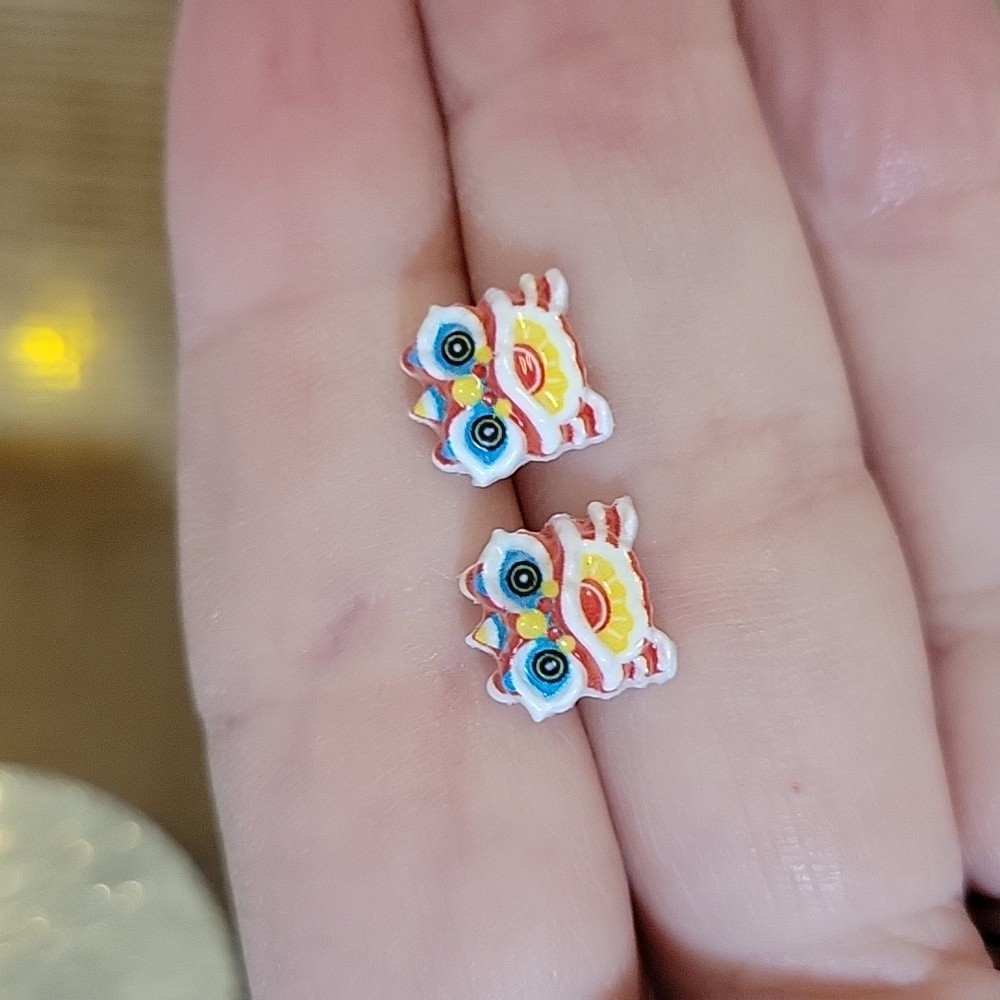 LOONG CHINESE DRAGON STUD EARRINGS